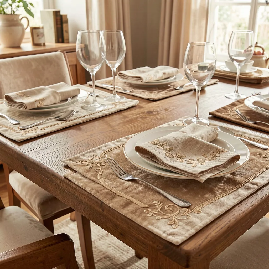 Dining room textile setup